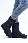 Women's High Padded Snow Boots Navy Luxina