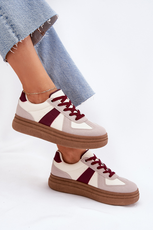 Ladies platform sneakers burgundy Dovina