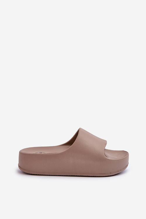 Women's Brown Foam Platform Slides Airaplea