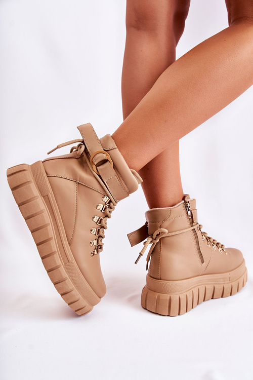 Fashionable Women's Ankle Boots Beige La Blanca