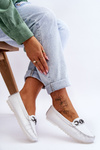 Women's Comfortable Leather Loafers White Miguel