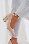 Elegant Heels On A Stiletto Pointed Toes Beige Falseki