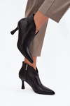 Patent Low Women's Boots on Heel Black Jolivra