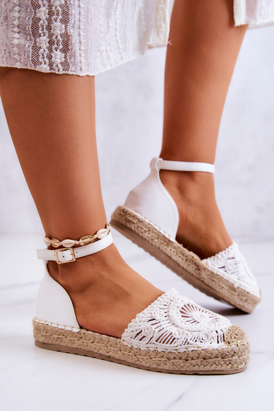 Women's Espadrilles On A Braided Platform White Calise