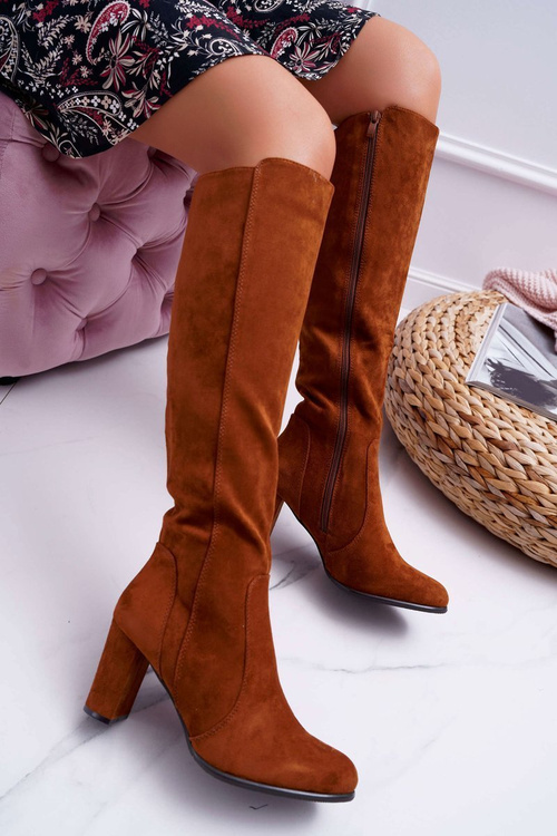 Women's Sergio Leone Suede Camel Boots KZ275