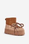 Snow Boots With Lacing On Platform Brown Mavora