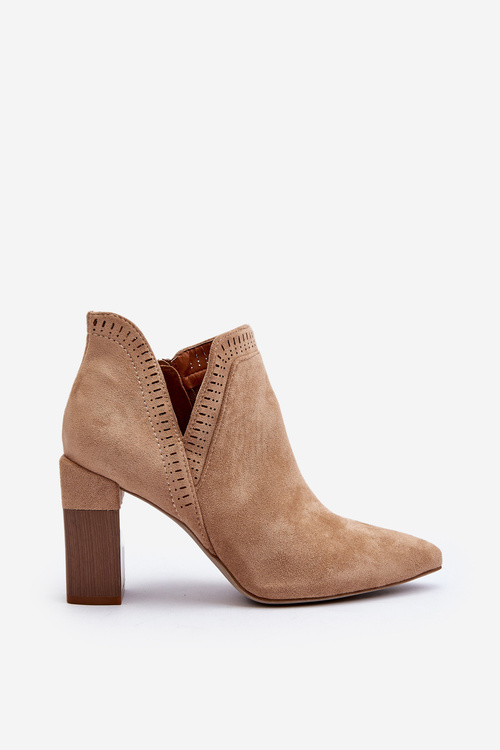 Ankle Boots with Lace Pattern Beige Vailen