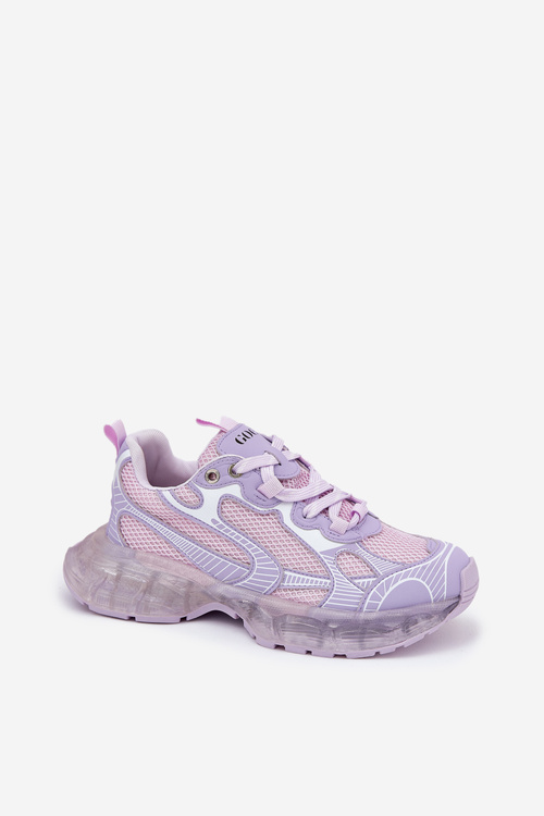 Women's Leather Sneakers GOE RR2N4081 Purple