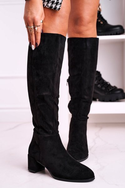 Women's suede boots Sergio Leone black KZ273