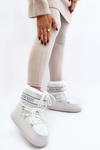Women's lace-up snow boots white Soia
