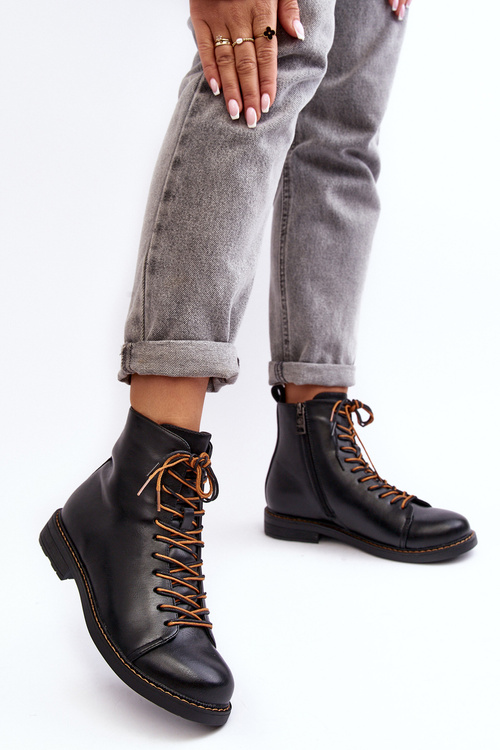 Women's Leather Ankle Boots Black Ethel