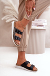 Women's Comfortable Slippers With Buckles Black Inblu CN000033