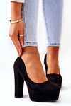 Suede platform pumps Black Bemiso