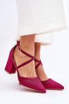 Fashionable Glitter Pumps On Heel Fuchsia Galaxy