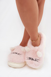 Furry Ladies Slippers Smile Pink Lexira