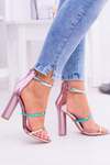 Lu Boo Golden Pink Stiletto Sandals Lissa