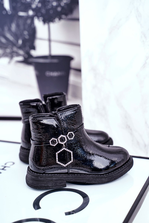 Children's Boots Lacquered Black Fami