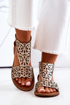 Leather openwork sandals Lewski 2699/2 Gold