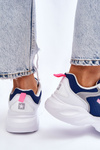 Sportowe Buty Damskie Lekkie Biało-Granatowe Big Star LL274376
