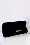 Women's Black Suede Clutch Bag