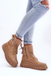 Women's Suede Boots on a Platform Beige Raftera