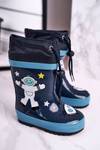 Children's Rubber Galoshes boots Navy Astronaut Mordeso