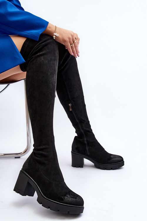 Kozaki Na Słupku Za Kolano Czarne La.Fi 270067B-SU