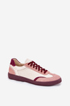 Damskie Sneakersy Niskie Skóra Naturalna Różowe Zazoo N1202
