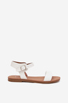 Women's sandals on flat heel eco leather white Kivara