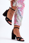 Suede Classic Sandals On Heel Black Tetradi