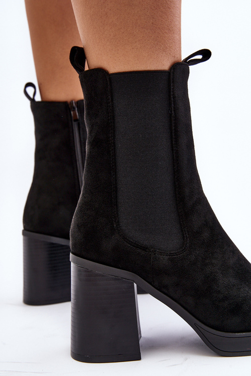 Women's platform and heel ankle boots in beige Stelares