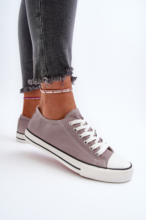 Trampki Klasyczne Niskie Damskie Szare Caelira B-806