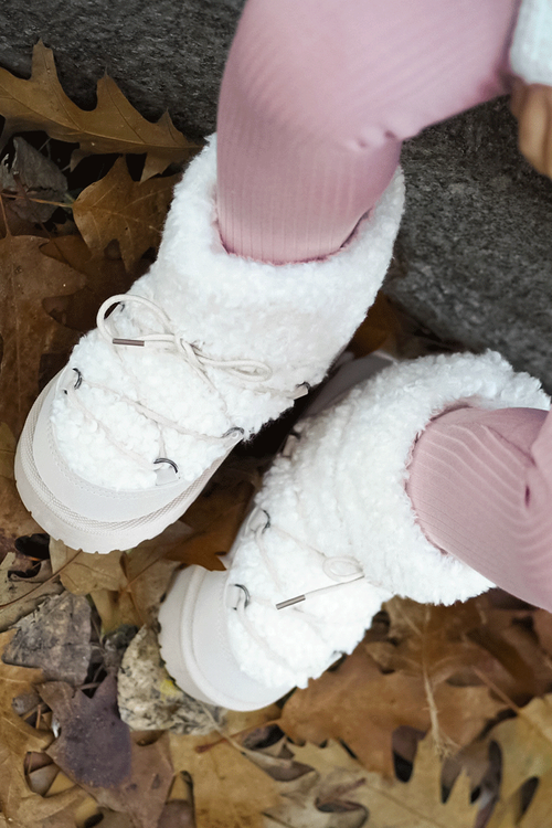 Children's Warm Lace-up Snow Boots Asija Beige