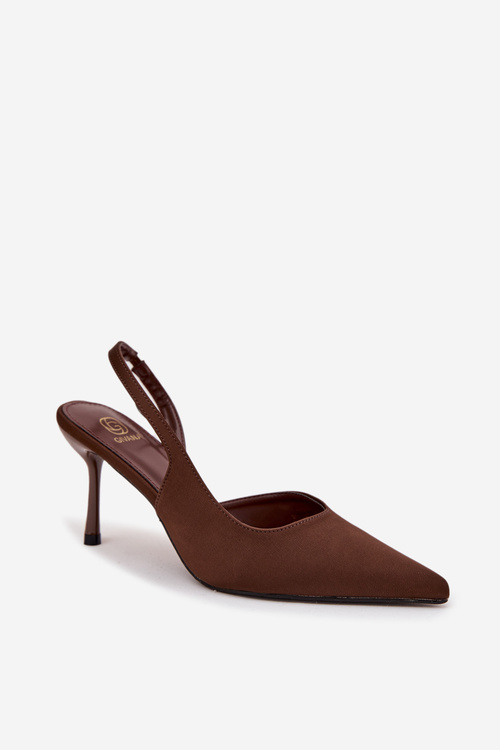 Stilettos with open heels chocolate Lenira