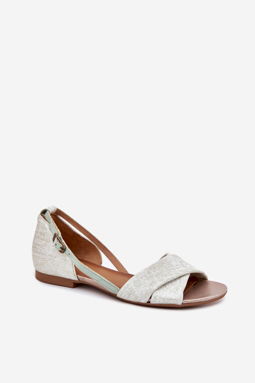 Leather Flat Sandals Maciejka 04614-46 Mint