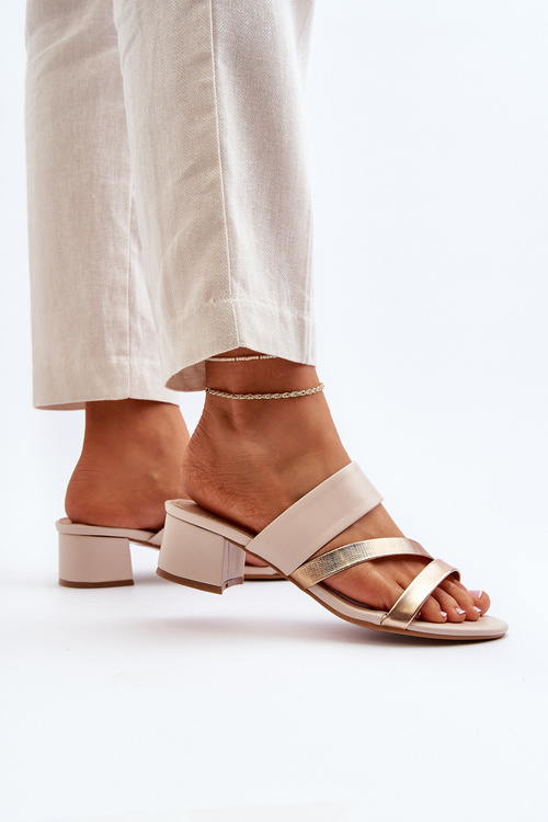 Women's Low Heel Beige Sandals Rosila