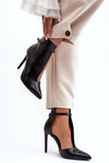 Leather Women's Heels Black Amalundi