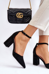  Suede Heel Pumps Black Lexie