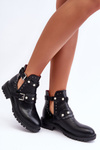 Women's Trapper Boots with Pearls Black Klarisa
