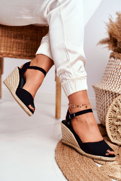 Women's Sandals On Wedge Heel Big Star Black DD274A209