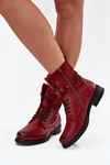Botki Damskie Workery Bordowe Perfecto