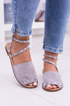 Lu Boo Grey Stylish Pari Sandals