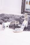 Lu Boo Silver Stiletto Sandals Lissa