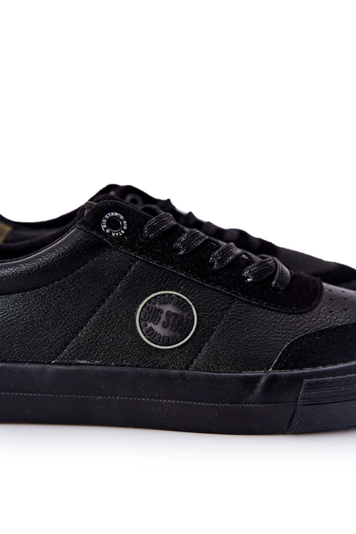 Men's Leather Sneakers Big Star II174008 Black-Khaki