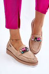 Women's Embellished Platform Loafers Beige Adelyn