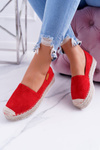 Red Suede Slip-on Espadrilles Mariako