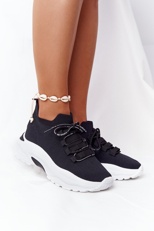 Damskie Sportowe Buty Skarpetkowe Czarne KeSports