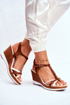 Women’s Sandals On Wedge Sergio Leone Brown SK308