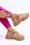 Buty Sportowe Sneakersy Modne Beżowe Frezio