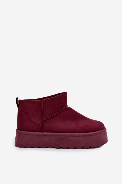 Suede Snow Boots On Platform Bordeaux Corcoran